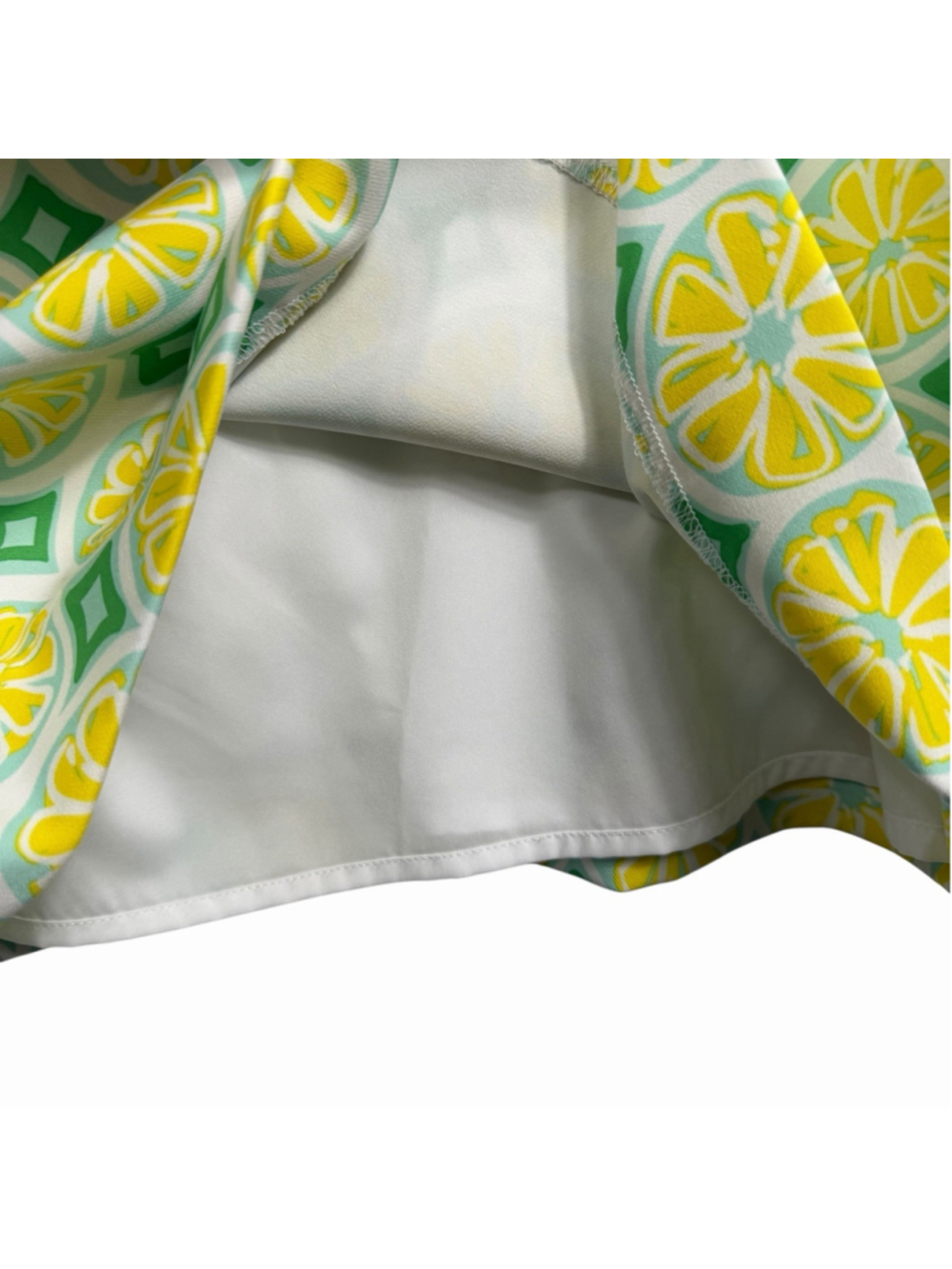 STS Sail to Sable Lemon Shift Dress Green Yellow Citrus Print Womens Size Medium - Picture 5 of 9